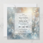 Frozen Petals in a Golden Winter Mist Wedding Kaart (Voorkant)