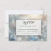 Frozen Petals in a Golden Winter Mist Wedding RSVP Kaartje (Voorkant)
