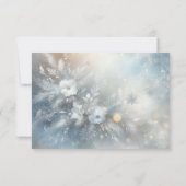 Frozen Petals in a Golden Winter Mist Wedding RSVP Kaartje (Achterkant)