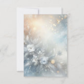 Frozen Petals in een Golden Winter Mist bruiloft RSVP Kaartje (Achterkant)