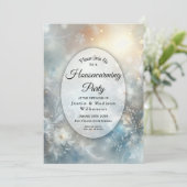 Frozen Petals in Golden Winter Housewarming Party Kaart (Staand voorkant)