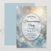 Frozen Petals in Golden Winter Housewarming Party Kaart (Voorkant / Achterkant)