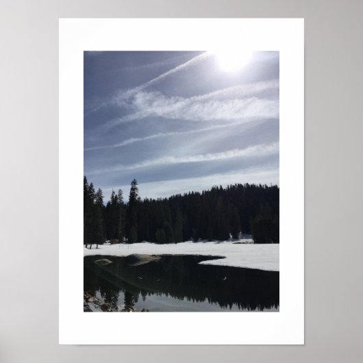 Frozen Reflectie Blauw Wit Kleur Fotografie Poster (Voorkant)