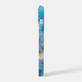 Frozen River, Gezellige cabine, Sneeuw, Pine Trees iPhone 15 Case (Linkerkant)