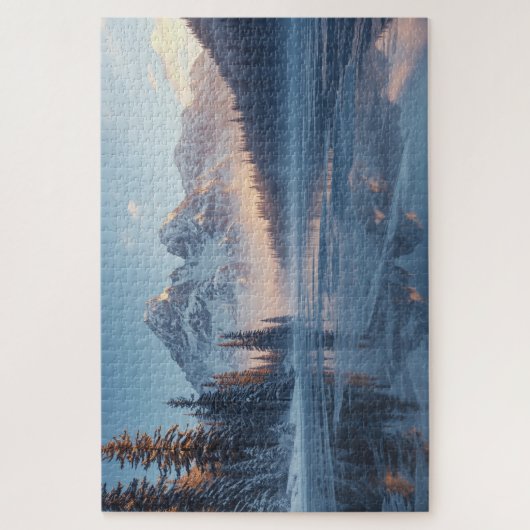 Frozen Serenity – Majestic Winter Lake Landscape Legpuzzel (Verticaal)