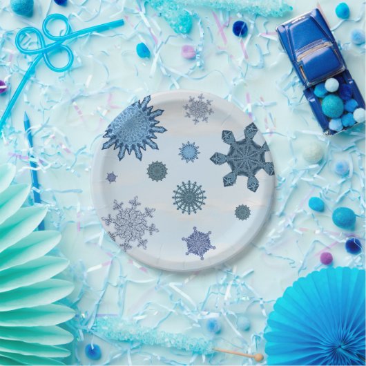 Frozen Sneeuwvlok Winter Sneeuwval Papier Borden Papieren Bordje (Feest)
