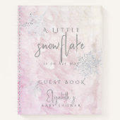 Frozen Snowflake Pink Baby Shower Guest Book Notitieboek (Voorkant)