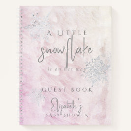 Frozen Snowflake Pink Baby Shower Guest Book Notitieboek
