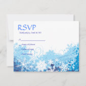 FROZEN SNOWFLAKES Bar Bat Mitzvah Reply Card RSVP Kaartje (Voorkant)