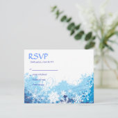 FROZEN SNOWFLAKES Bar Bat Mitzvah Reply Card RSVP Kaartje (Staand voorkant)