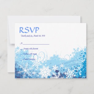 FROZEN SNOWFLAKES Bar Bat Mitzvah Reply Card RSVP Kaartje