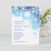 FROZEN SNOWFLAKES Bar Bat Mitzvah Uitnodiging (Staand voorkant)