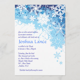 FROZEN SNOWFLAKES Bar Bat Mitzvah Uitnodiging