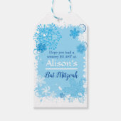 FROZEN SNOWFLAKES Bat Mitzvah Gift Label Cadeaulabel (Voorkant)