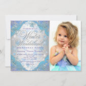 Frozen Snowflakes Winter Wonderland Verjaardagsfee Kaart (Voorkant)