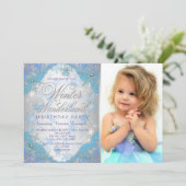 Frozen Snowflakes Winter Wonderland Verjaardagsfee Kaart (Staand voorkant)