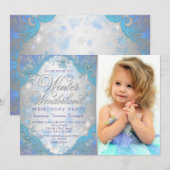 Frozen Snowflakes Winter Wonderland Verjaardagsfee Kaart (Voorkant / Achterkant)