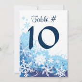 FROZEN SNOWFLAKS Bar Bat Mitzvah Table Number Kaart (Voorkant)
