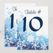 FROZEN SNOWFLAKS Bar Bat Mitzvah Table Number Kaart (Voorkant / Achterkant)