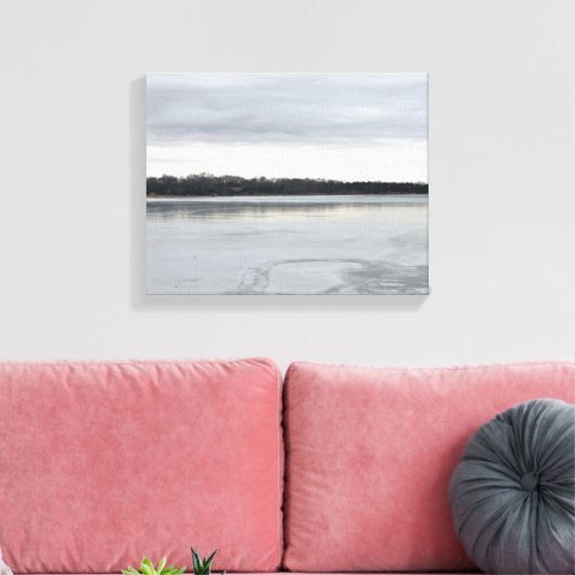 Frozen Sooner Lake Canvas Afdruk (Insitu (Woonkamer))