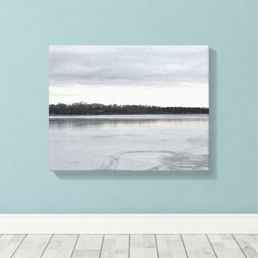 Frozen Sooner Lake Canvas Afdruk (Insitu (Houten vloer))