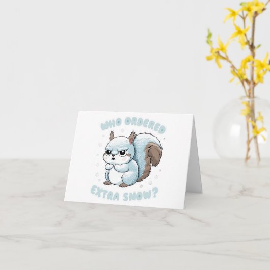 Frozen Squirrel - Wie bestelde extra sneeuw? Kaart (Gele Bloem)