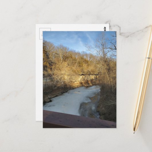 Frozen Stream in the Burlington Iowa Briefkaart (Voorkant / Achterkant in situ)