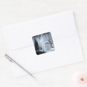 Frozen Waterval sticker. Vierkante Sticker (Envelop)