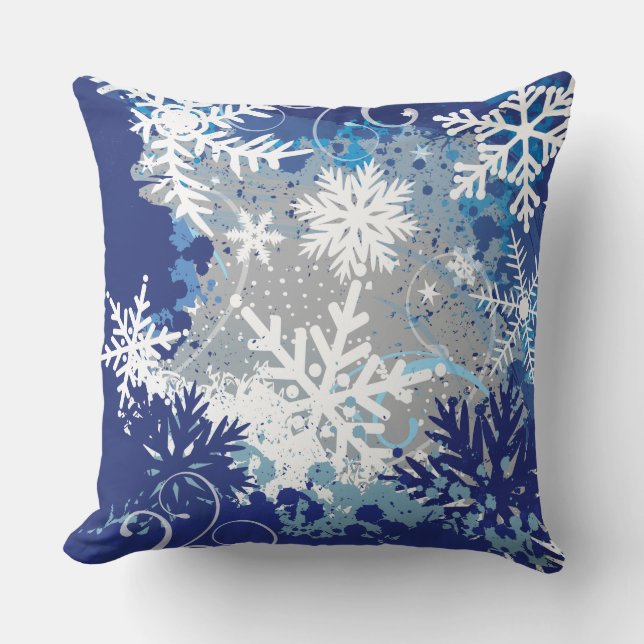 FROZEN WINTER DREAM Snowflake Sierkussen (Voorkant)