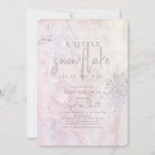 Frozen Winter Silver Sneeuwvlok Meisje Baby shower Kaart (Voorkant)