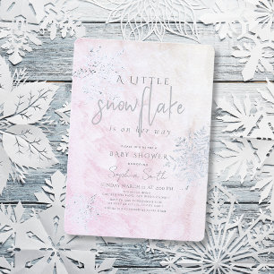 Frozen Winter Silver Sneeuwvlok Meisje Baby shower Kaart