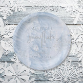 Frozen Winter Silver Snowflake Blue Baby shower Papieren Bordje