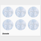 Frozen Winter Silver Snowflake Blue Baby shower Ronde Sticker (Vel)