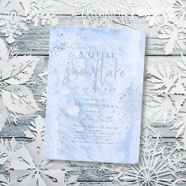 Frozen Winter Silver Snowflake Boy Baby shower Kaart