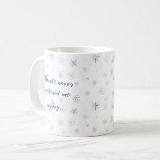 Frozen Winter Vibes - Sneeuwvlok Mok met Quote (Voorkant links)