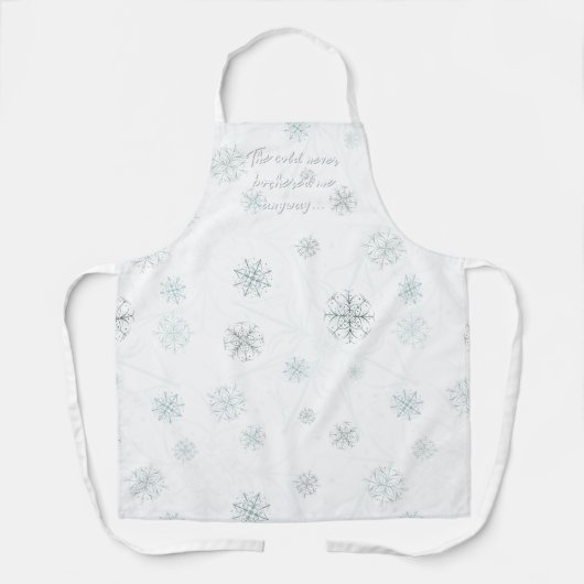 Frozen Winter Vibes - Sneeuwvlokken met Quote Schort (Voorkant)