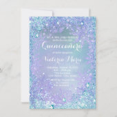 Frozen Winter Wonderland Paarse Blauwgroen Quincea Kaart (Voorkant)