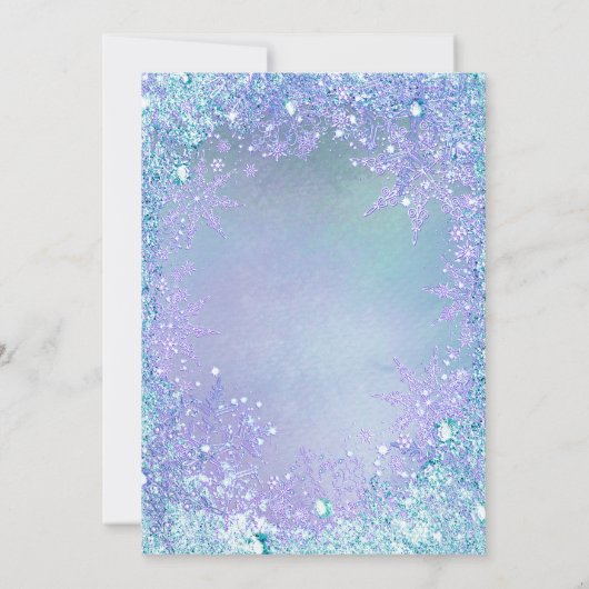 Frozen Winter Wonderland Quinceanera Kaart (Achterkant)