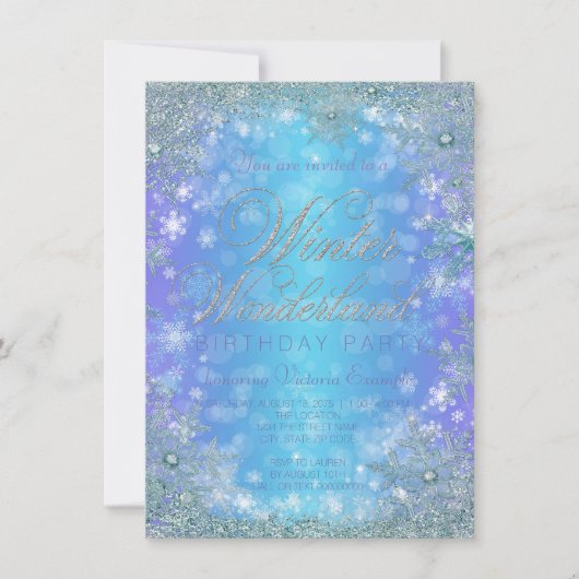 Frozen Winter Wonderland Verjaardagsfeest Kaart (Voorkant)