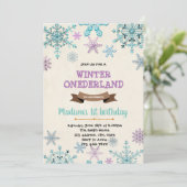 Frozen Winter Wonderland Verjaardagsuitnodiging Kaart (Staand voorkant)