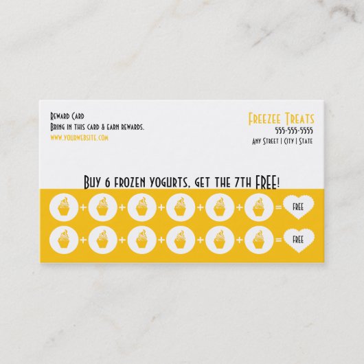 Frozen Yoghurt Loyalty Visitekaartje (Voorkant)
