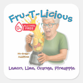 Fru-T-Lekkere Mocktail Vierkante Sticker