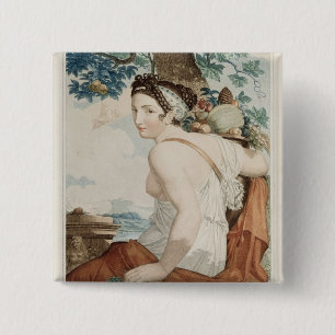 Fructidor twaalfde maand Republikeinse kalender Vierkante Button 5,1 Cm