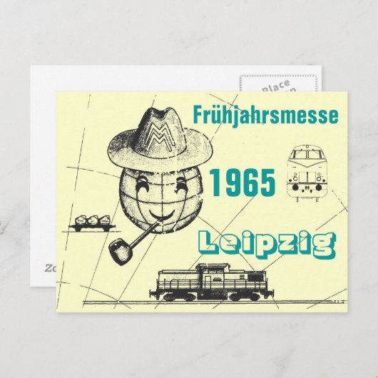 Frühjahrsmesse 1965 Leipzig Werbedesign DDR Briefkaart (Voorkant / Achterkant)