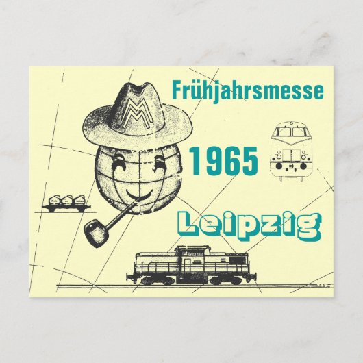 Frühjahrsmesse 1965 Leipzig Werbedesign DDR Briefkaart (Voorkant)