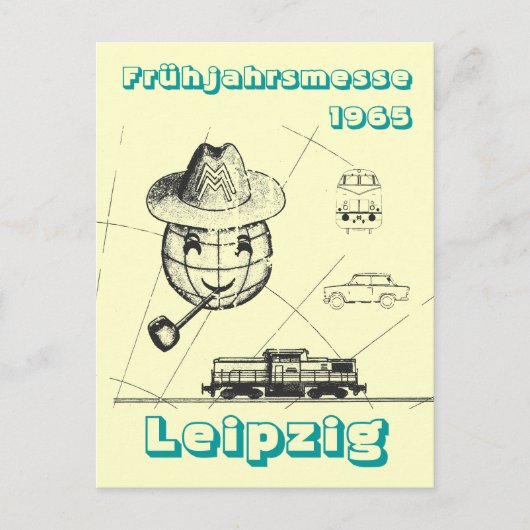 Frühjahrsmesse Leipzig Werbedesign DDR Briefkaart (Voorkant)