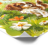 Frühlingserwachen: Ein Welpe unter Schmetterlingen Poster (Hoek)