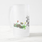 Frühlingserwachen, Welpe mit Schmetterling Matglas Bierpul (Voorkant links)