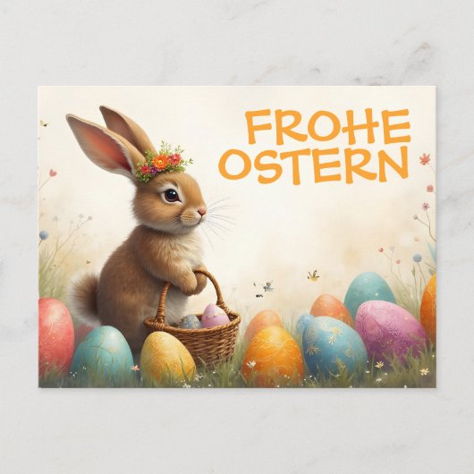 Frühlingsgrüß vom Osterhasen Feestdagenkaart (Voorkant)
