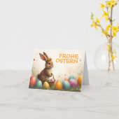 Frühlingsgrüß vom Osterhasen Kaart (Gele Bloem)